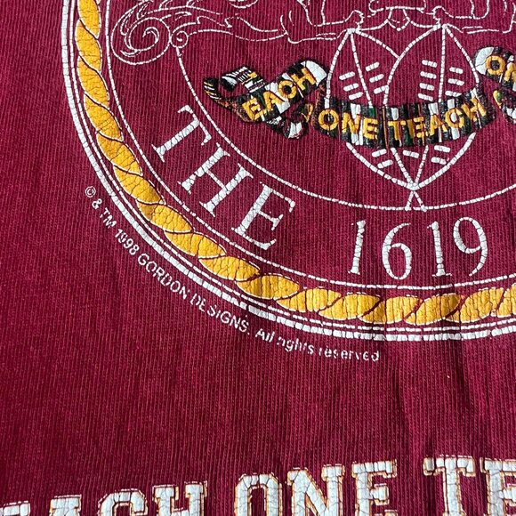 Vintage University Of The Hood Men’s T Shirt Sz XL Red 90’s Ankh NCAA Preppy - Picture 7 of 11